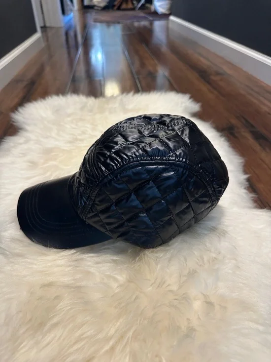 Vince Camuto Black Quilted Puffer Baseball Cap - Picture 5 of 6